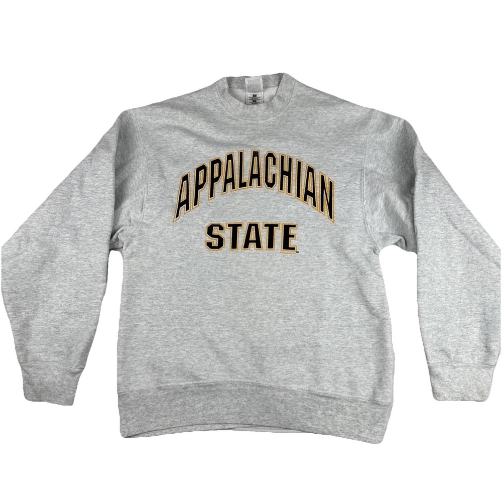 VTG Appalachian State Gray Sweatshirt Womens Fruit of Loom Made in USA Med Boone